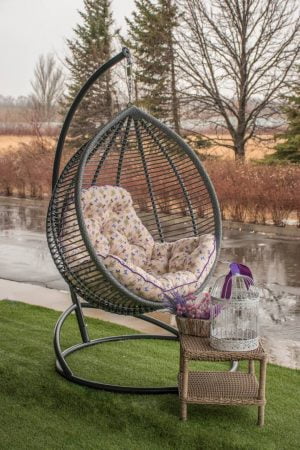 подвесное кресло кит серое