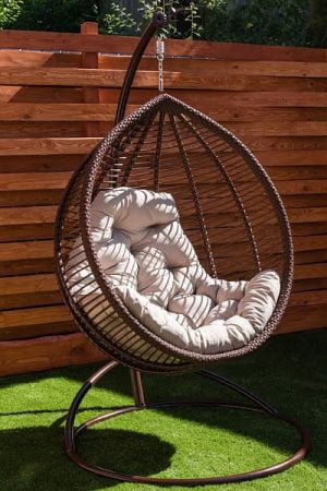 кресло кокон кит с ровным ротангом