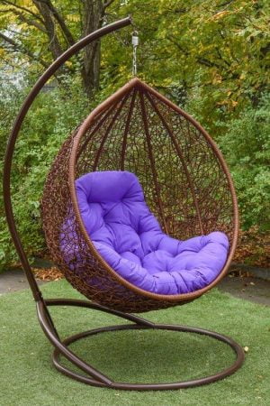 Кресло кокон Гарди Биг шоколад с фуксия