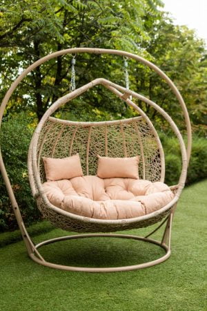 Кресло подвесное большое Галант верба и беж