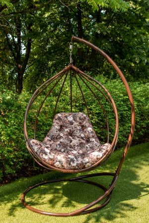 кресло кокон подвесное из металла Адель круглое