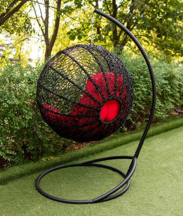 кресло шар с паутинкой плетение