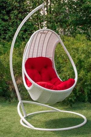 подвесное кресло комфорт люкс белое с красным