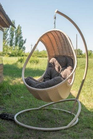 крісло комфорт люкс з густим плетенням з штучного ротангу комфорт люкс