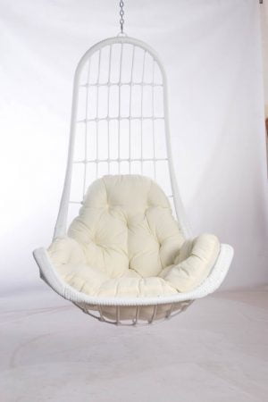 кресло легато белое с подушкой шампань