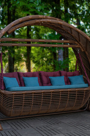 Качели плетеные садовые мароу коричневые