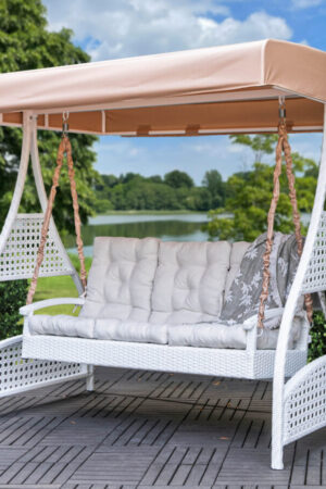 садовые качели ривьера плетение ротангом