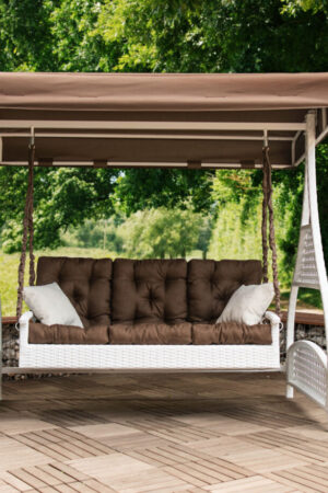 Качели плетеные ротанговые Ривьера белые