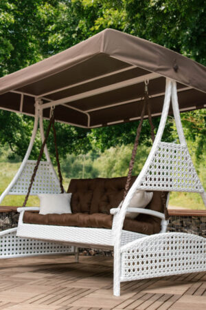 Качели ротанговые Ривьера белые