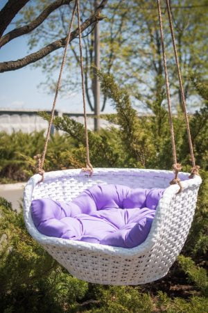 качель плетёная на арку