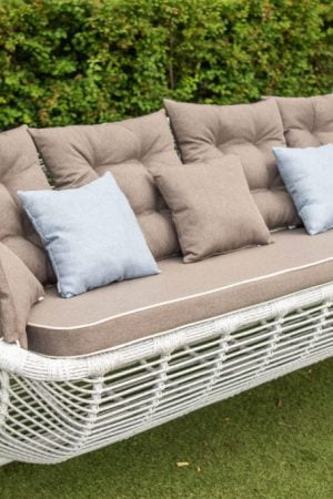 Диван садовой качели Мароу берёза с серым диваном