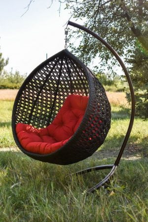 Чёрное кресло кокон Асоль Юмк