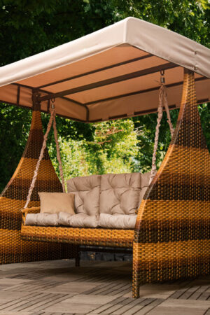 качель Ривьера премиум из ротанга меланж