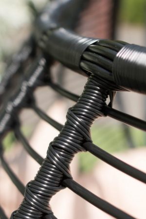 чёрный искусственный ротанг на качелях Галант полосатый