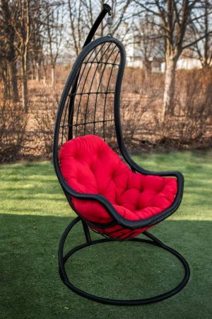 Кресло гамак подвесное Легато чёрное с красным