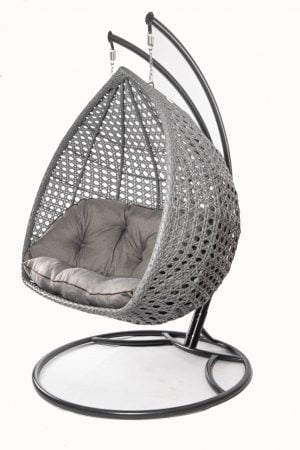 современная садовая качеля на стойке