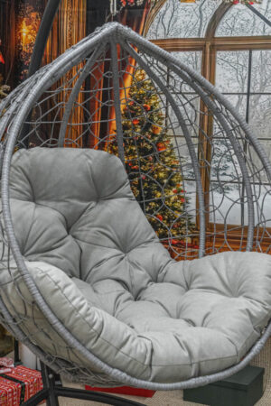 кресло качалка кокон эко премиум серое