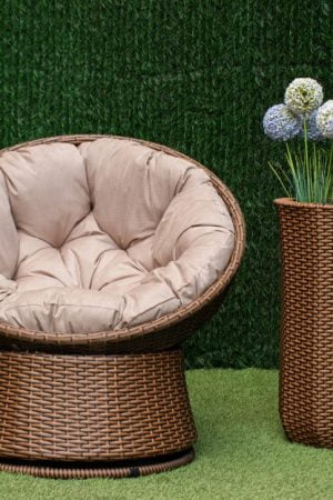 кресло круглое из ротанга