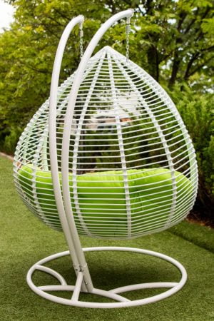 підвісне крісло для двох в білому кольорі