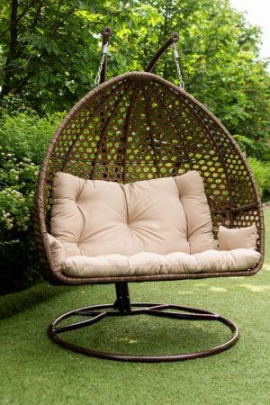 Качели из ротанга Мишель коричневая