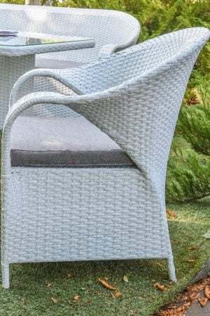 Плетёное кресло для кухни и сада серое