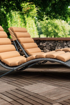 лежаки волна из ротанга серого цвета