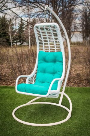 кресло гамак Лиго белое на стойке