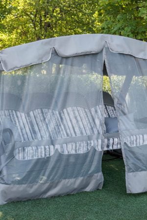 Серые качели Милан с москитной сеткой