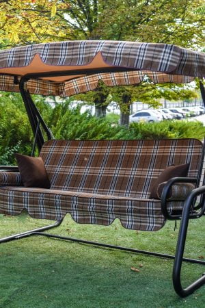 садові качелі клітка коричнева