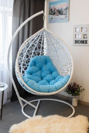 Белое Кресло кокон Арт Вуд