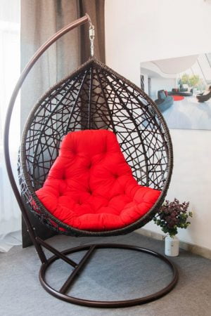 подвесное кресло Арт вуд кокон из ротанга