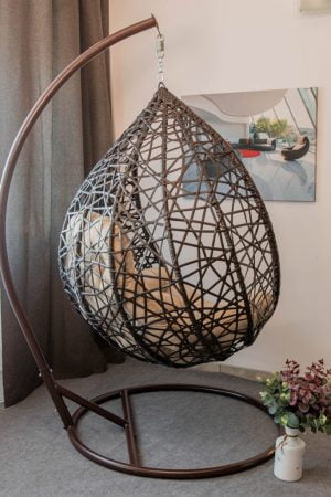 кресло кокон Арт Вуд купить коричневое