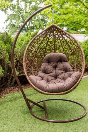 Кресло кокон гарди биг коричневое с коричневым