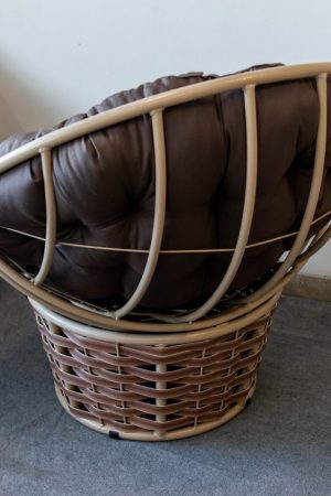 кресло папасан с плетёным низом