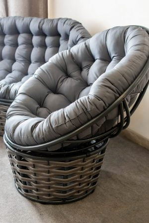 кресло кокон папасан люкс серого цвета