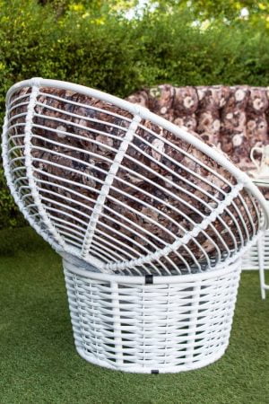 кресло круглое искусственный ротанг