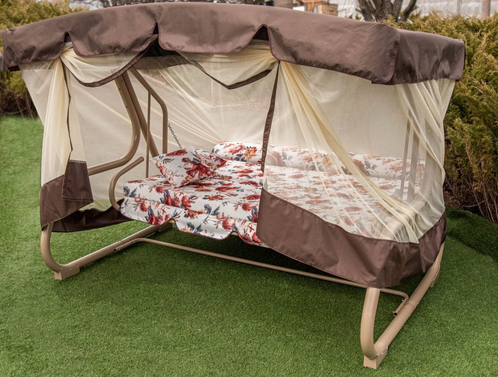 раскладная качель с подголовником и москитной