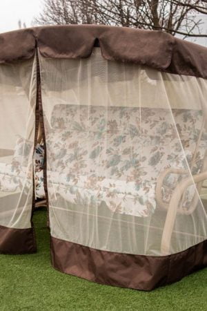 Качели для улицы с москитной сеткой и подголовниками