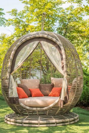 садовое бунгало из искусственного ротанга элегант