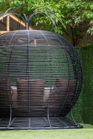 пляжная беседка круглая чёрная