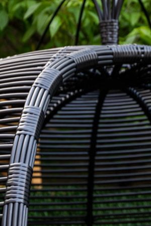 беседка круглая из чёрного ротанга