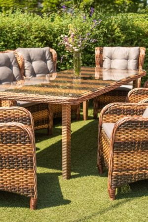 большой комплект садовой мебели из искусственного ротанга
