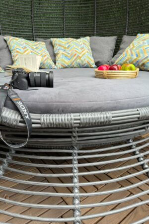 круглый шезлонг беседка ротанг