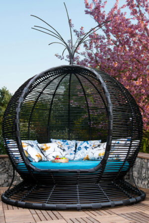 бунгало черное из ротанга элегант биг