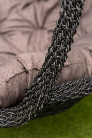 чёрное кресло кокон галант люкс с люкс подушкой