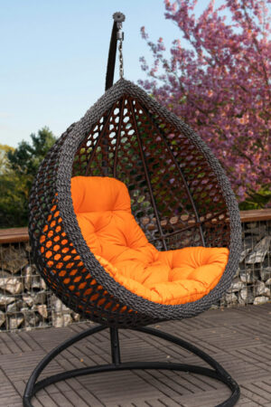 кресло подвесное чёрное колибри премиум