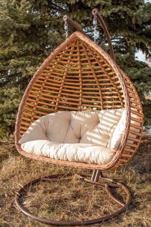 подвесные качели дабл промо из искусственного ротанга