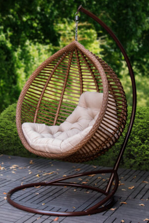 Кресло кокон подвесное кит в ротанге кедр