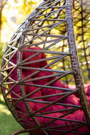 плетене крісло кокон єльферо юмк темно коричневе