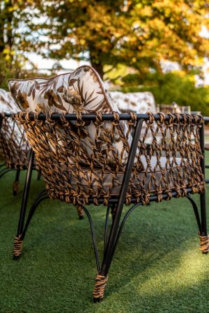 кресло плетёное нитью текстиленовой уличное